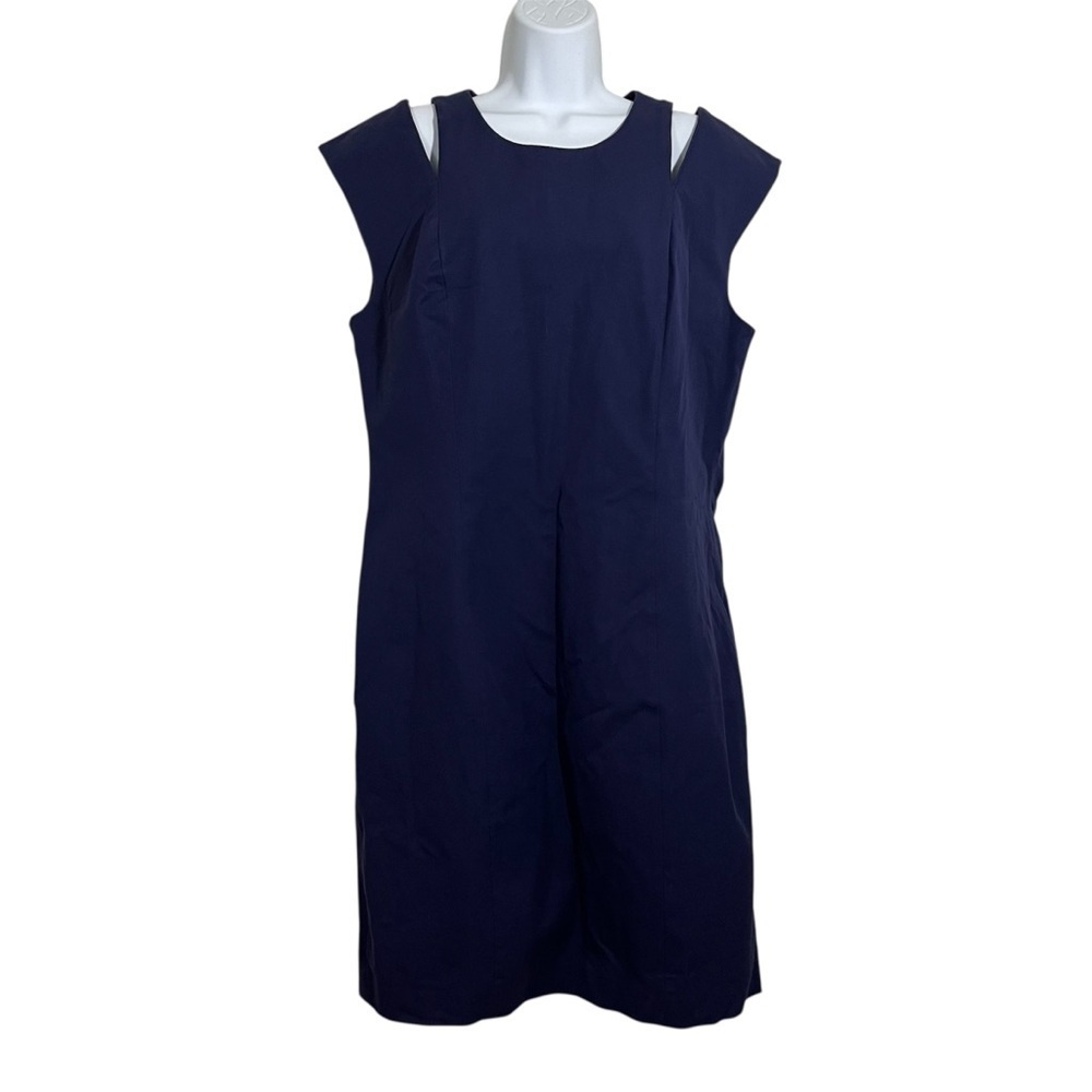 Banana Republic Navy Blue Plus Size 16 Sheath Dress Cutouts Business Formal